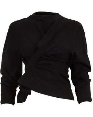 A.W.A.K.E. MODE Langarmshirt mit verdrehtem Design - Schwarz