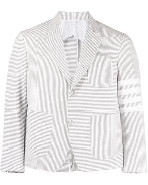 Thom Browne Striped Single-Breasted Blazer - White