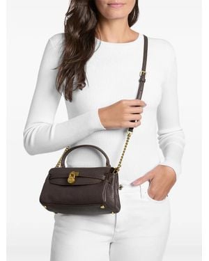 Michael Kors Hamilton Moderne Extra-Small Textured Leather Slouchy Cross Body Bag - White
