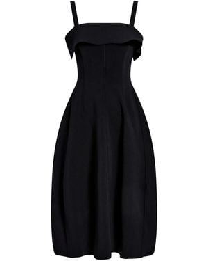 Proenza Schouler Blanca Ruffled Midi Dress - Black