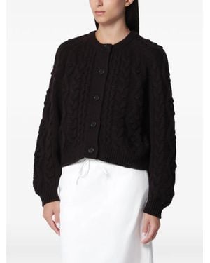 Lisa Yang Winrose Cardigan Mit Zopfmuster - Schwarz