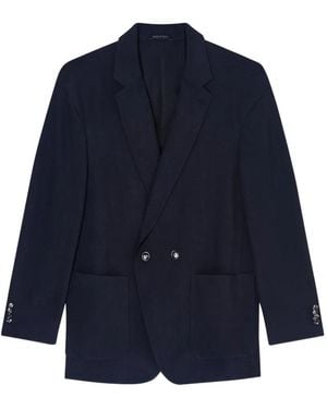 Giorgio Armani Double-Breasted Coat - Blue