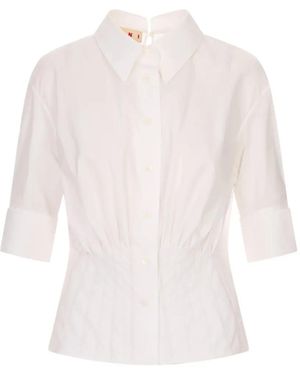 Marni Pleated Short-Sleeve Shirt - White