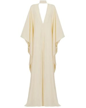 Taller Marmo Ooo V-Neck Wide-Sleeve Maxi Dress - White