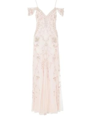Temperley London Lilly Embellished Off-Shoulder Gown - White