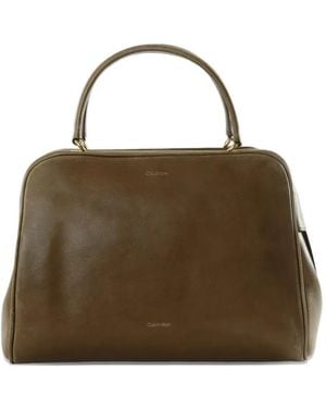 Calvin Klein Medium America Logo-Print Tote Bag - Brown