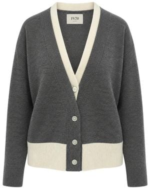 Seventy 19.70 Colour-Block V-Neck Cardigan - Gray