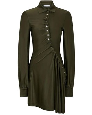 Rabanne Button-Embellished Draped Dress - Green