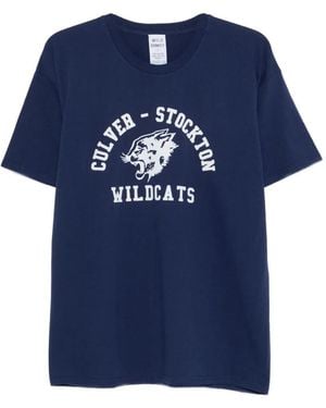 WILD DONKEY Camiseta con animal print y cuello redondo - Azul