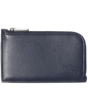 Burberry Zip Leather Cardholder - Blue