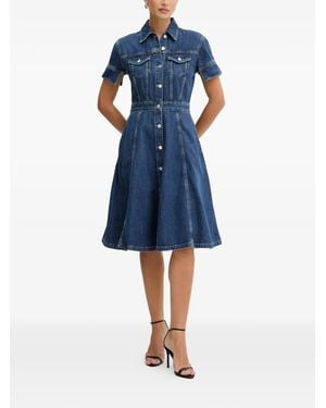 KARL LAGERFELD Buttoned Denim Mini Dress - Blue