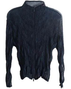 Issey Miyake Chiffon Twist 1 Pleated Cardigan - Blue