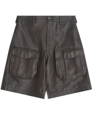 Simone Rocha Shorts aus Leder - Grau