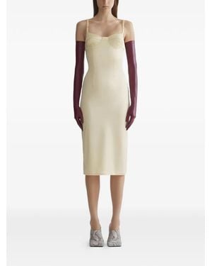 Mugler Fitted Lingerie Dress - Natural