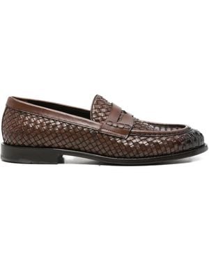 JOHN HARRISON Woven Leather Loafers - Brown