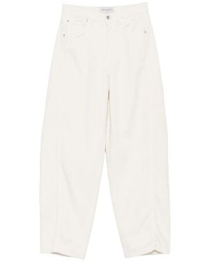 ERMANNO FIRENZE Logo-Patch Wide-Leg Jeans - White