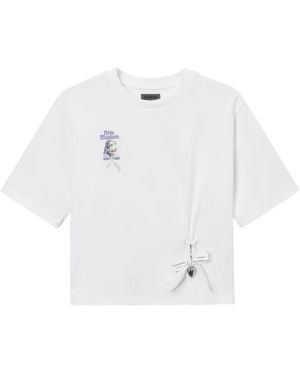 Musium Div. Graphic-Print Ribbon-Detail T-Shirt - White