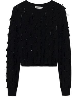 Jonathan Simkhai Myra Safety-Pin Sweater - Black