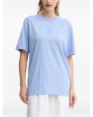 By Malene Birger Embroidered Short-Sleeved T-Shirt - Blue