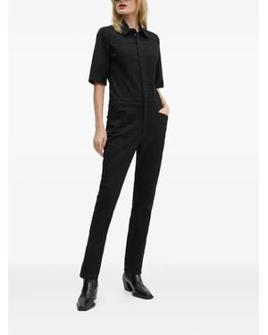 G-Star Short-Sleeve Point-Collar Jumpsuit - Black