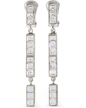 Alessandra Rich Crystal-Embellished Earrings - White
