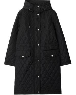 Burberry Quilted Parka Coat - Black
