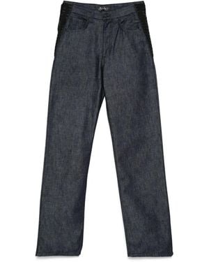 Mugler Straight Jeans Met Veters - Blauw