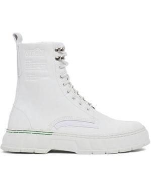 Viron Lace-Up Combat Boots - White