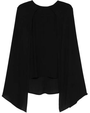 Plan C Blouse Georgette À Mancherons - Noir