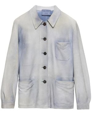Prada Suede Caban Jacket - Gray