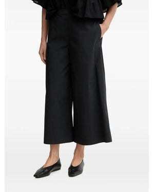 Marc O' Polo Cropped Wide-Leg Trousers - Black