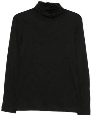 Whyci Roll-Neck Long-Sleeve T-Shirt - Black