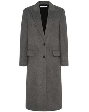 Another Tomorrow Tailored Cashmere Coat - Grey
