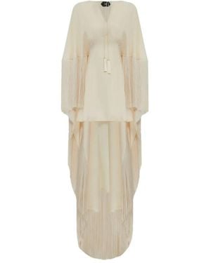 Taller Marmo 1970 Fringe-Trim Mini Dress - White