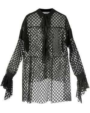 Philosophy Di Lorenzo Serafini High Low Netted Blouse - Black