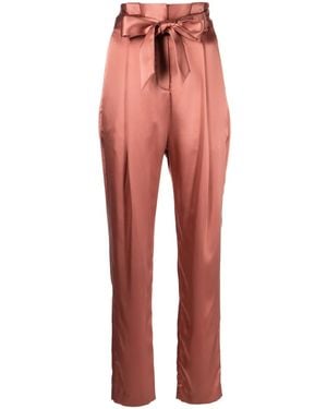 Michelle Mason Taillenhose Mit Bundfalten - Rot