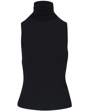 Vince High Neck Sleeveless Top - Black