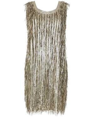 DESA NINETEENSEVENTYTWO Fringe-Detail Sleeveless Dress - White