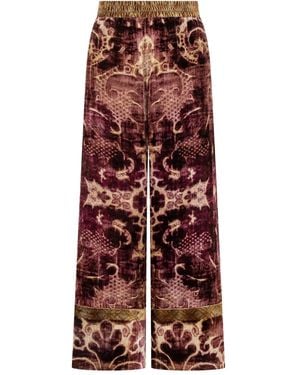 Pierre Louis Mascia Samthose mit Damask-Print - Rot