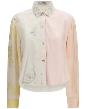 E.L.V. Denim Emilie Floral Collar Shirt - White