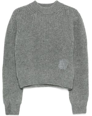 Cecilie Bahnsen Flower Appliqué Sweater - Grey