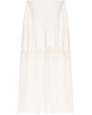LoveShackFancy Mini-Rok Met Kant - Wit