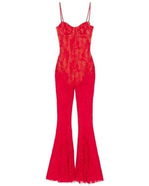 Norma Kamali Underwire Fishtail Jumpsuit - Red