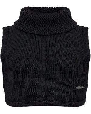 DSquared² Turtleneck Cropped Vest - Black