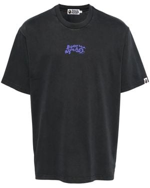 A Bathing Ape Logo-Print T-Shirt - Black