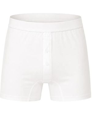 Handvaerk Button-Front Elasticated Boxer Briefs - White