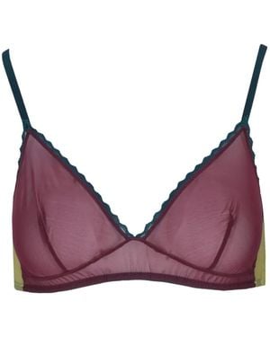 Laura Urbinati Sheer Lace-Trim Bra - Purple