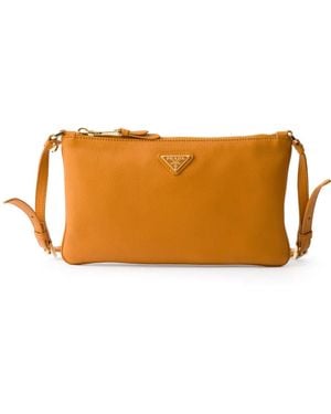 Prada Sac Porté Épaule En Cuir - Orange