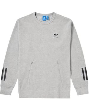 adidas Three-stripe Waffle-knit Sweater - グレー