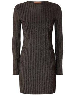 Missoni Ribbed Viscose Lamé Mini Dress - Black